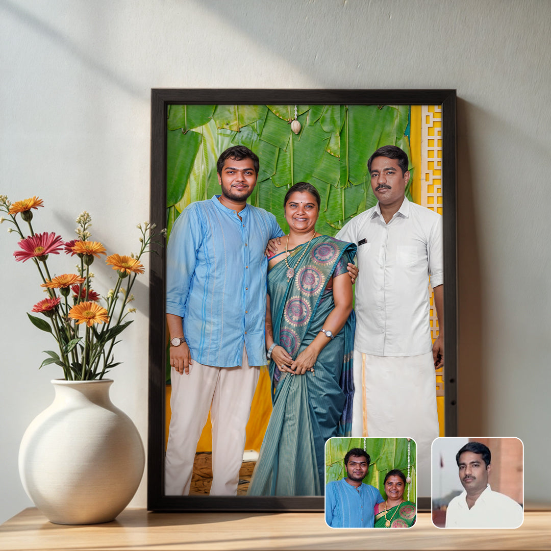 Family Portrait from Multiple Photos- Simple Merge Portrait