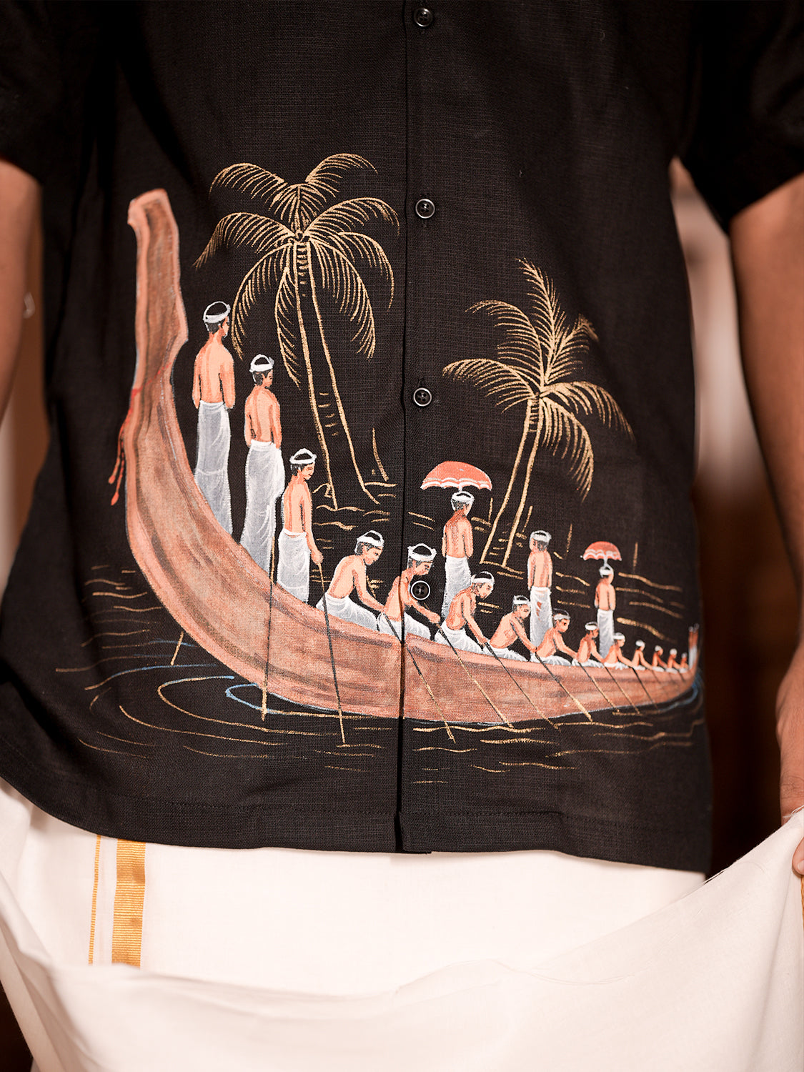 Hand-Painted Vallam Kali Shirt