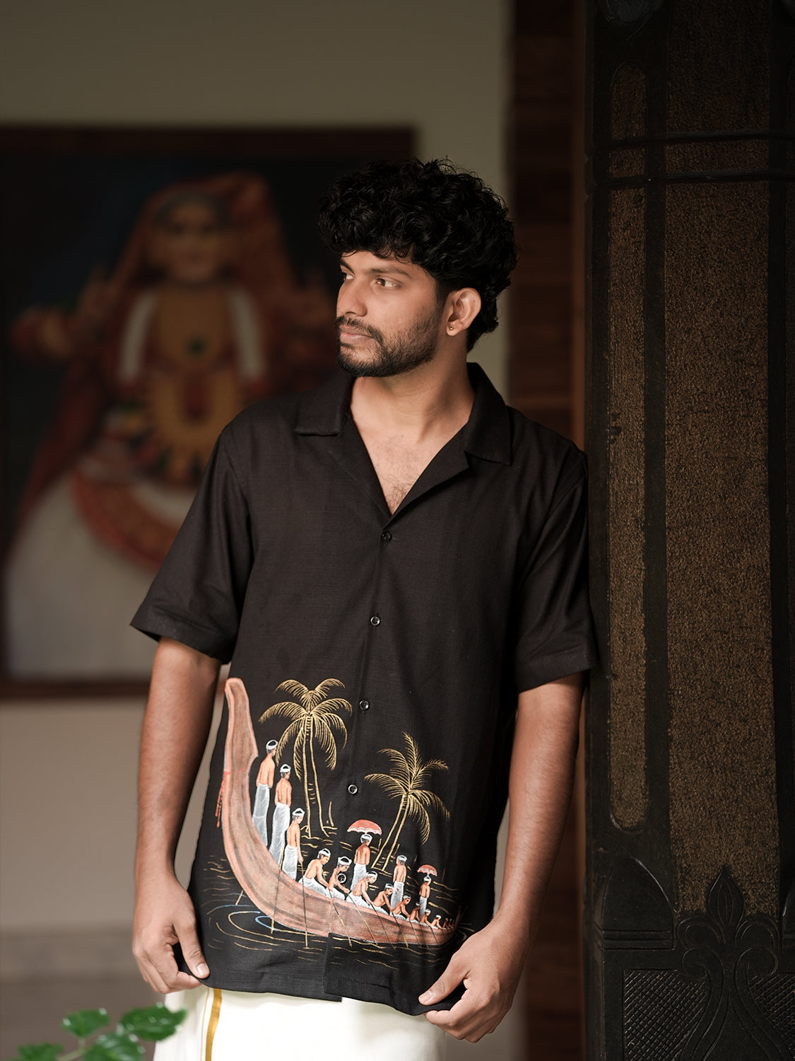 Hand-Painted Vallam Kali Shirt