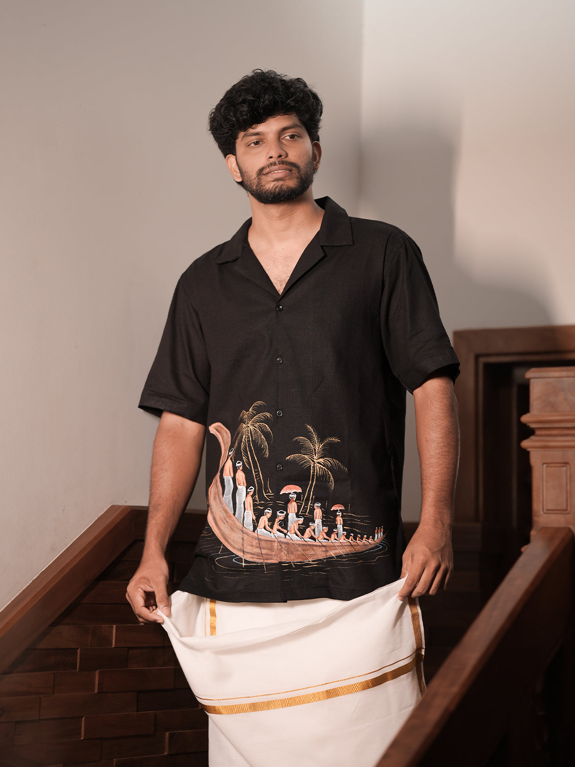 Hand-Painted Vallam Kali Shirt