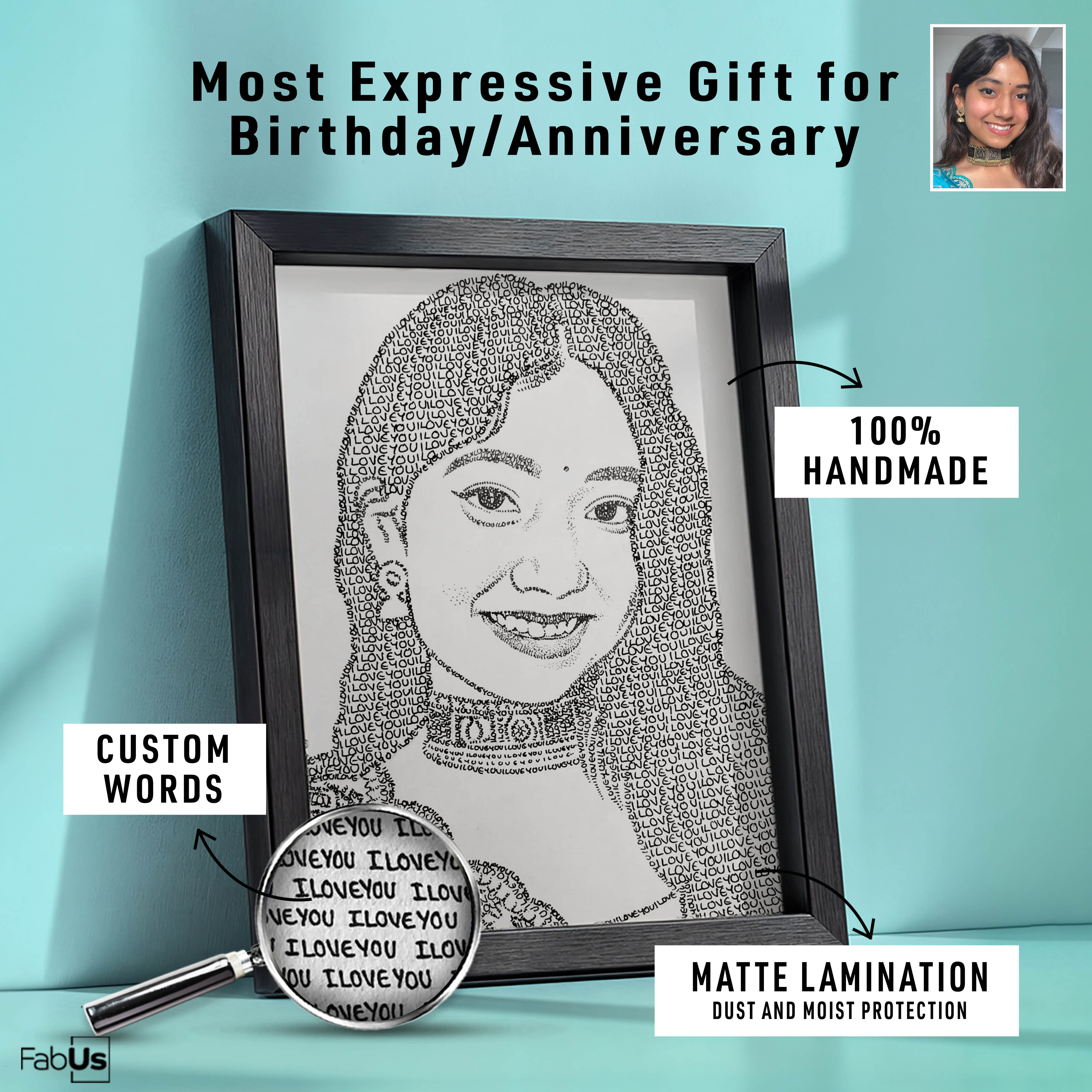 Portrait Made Using Words