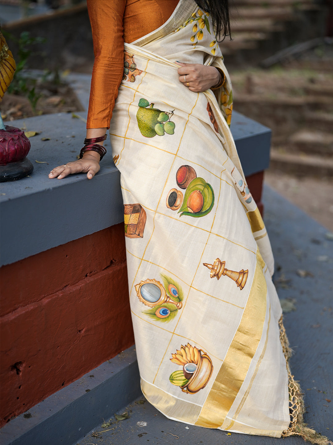 Kani Hand Painted Kerala Saree