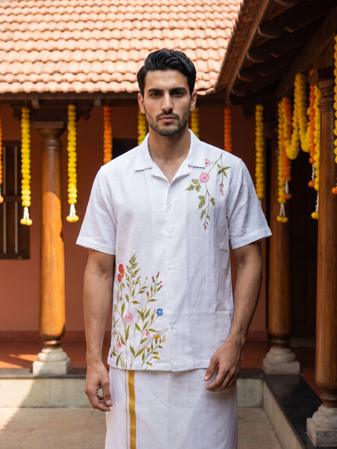 Dashapushpam Hand-Painted Shirt