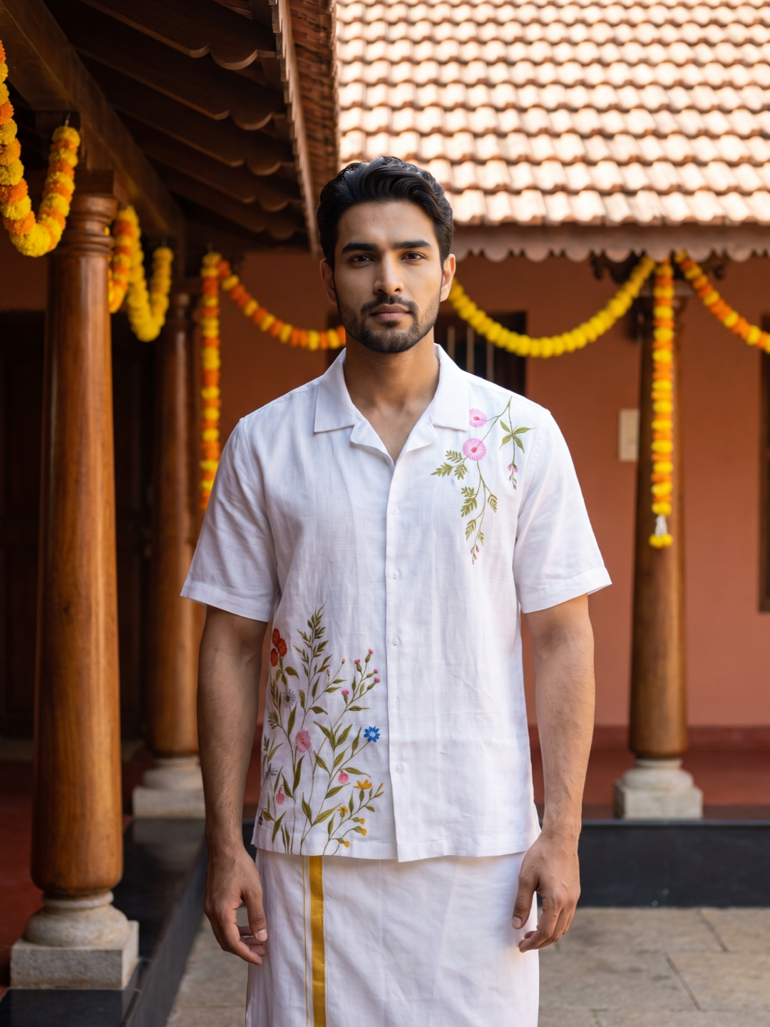 Dashapushpam Hand-Painted Shirt
